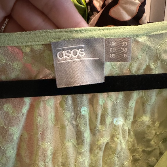 ASOS yellow green sequin dress size 6 - Picture 4 of 4